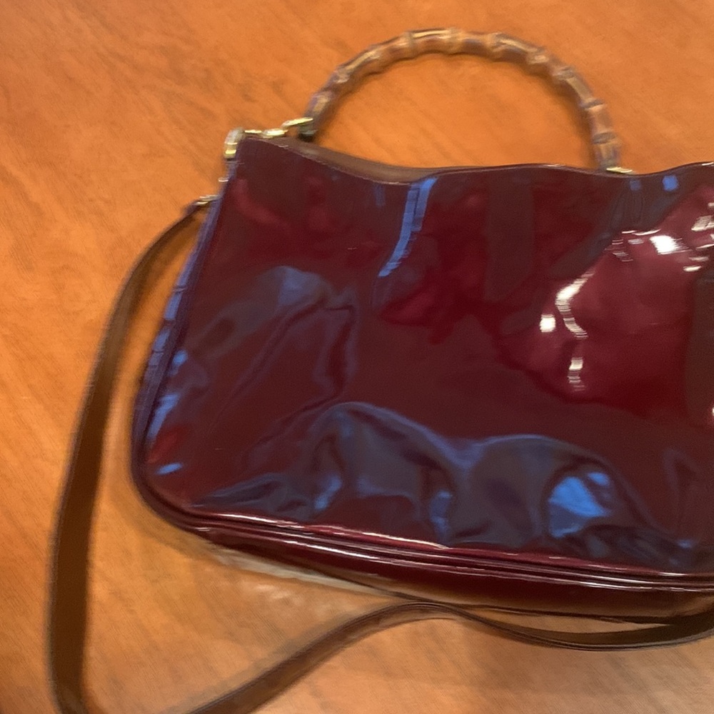 Authentic Gucci enamel patent leather Bamboo bag vintage - Picture 4 of 15